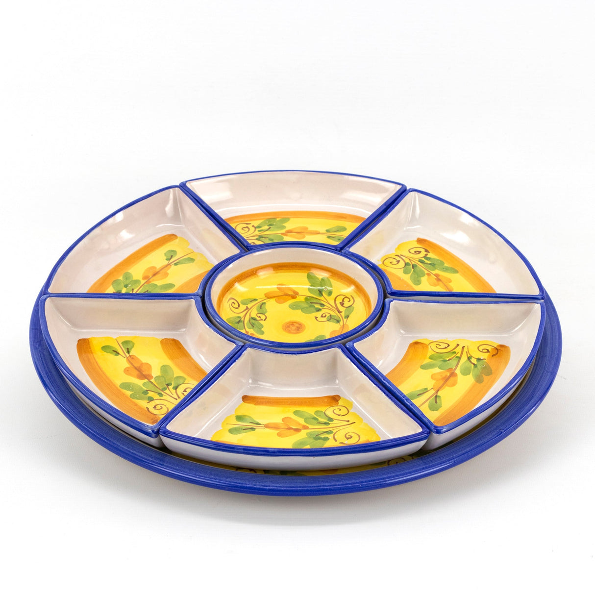 Antipastiera tonda 8 pezzi decoro FLORA