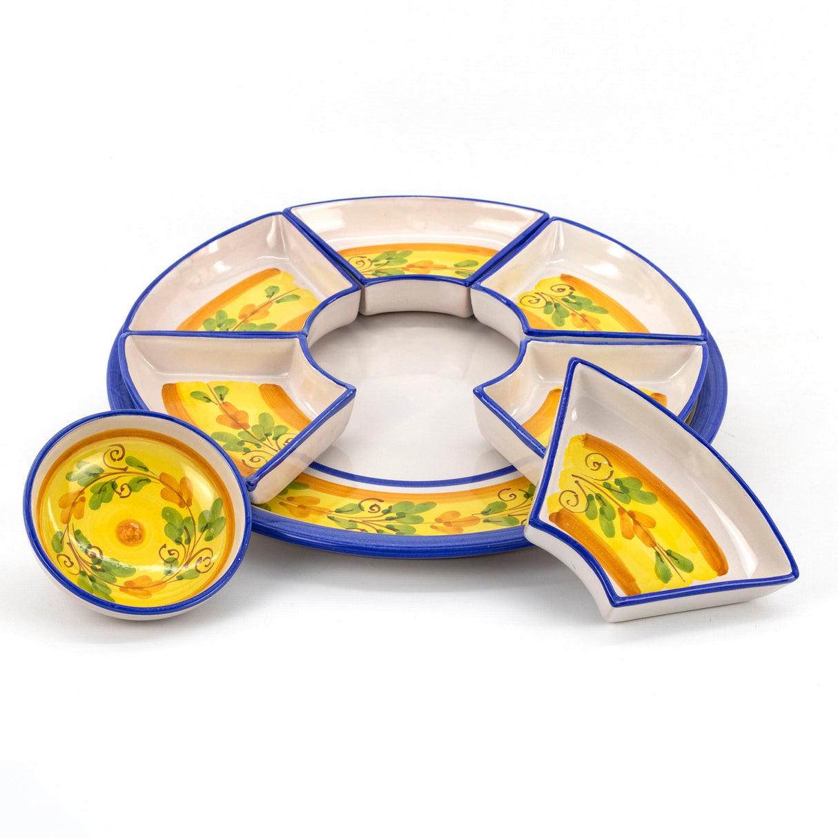 Antipastiera tonda 8 pezzi decoro FLORA