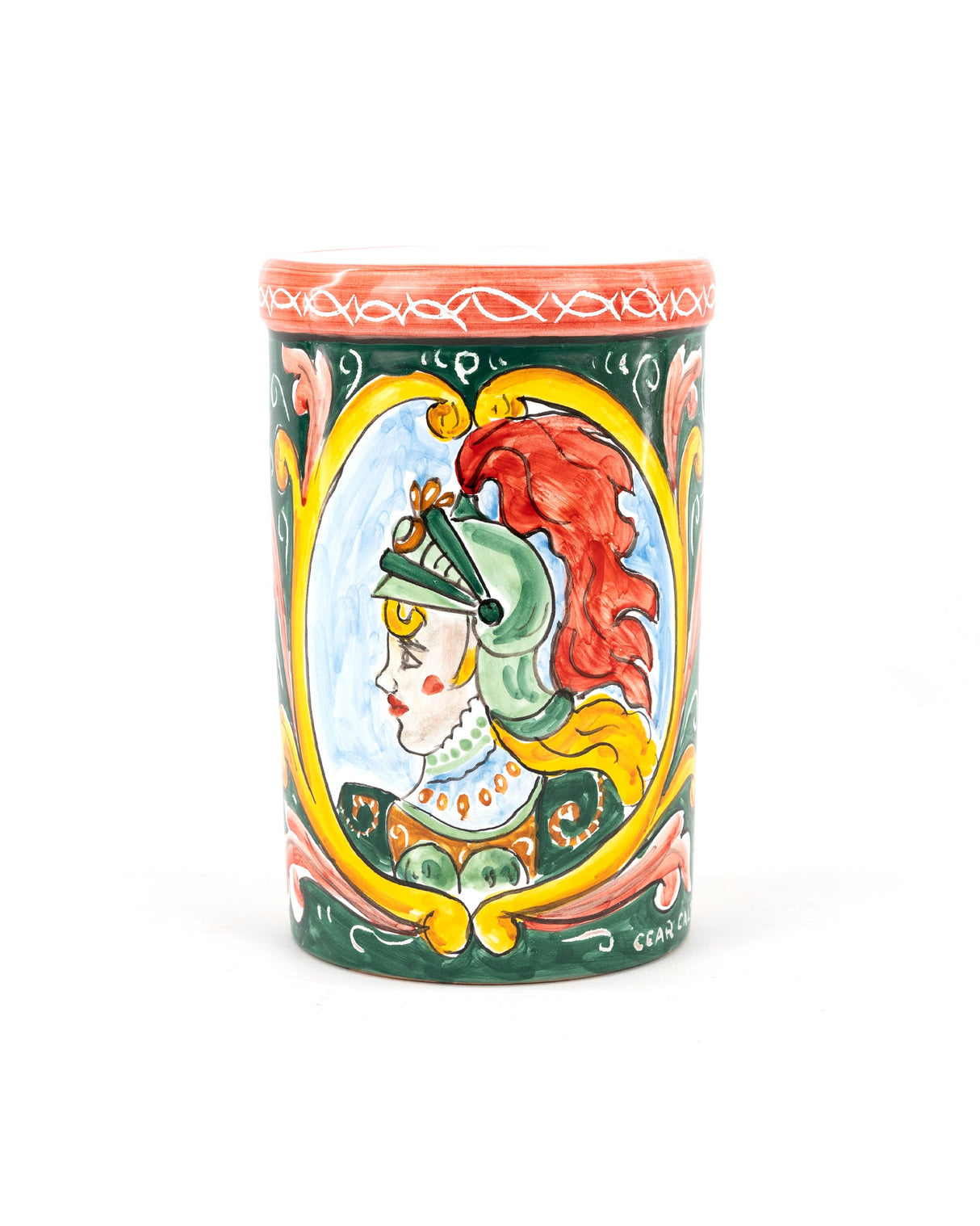 Nero d'Avola IGP e barattolo in ceramica in stile Carretto Siciliano con Paladina