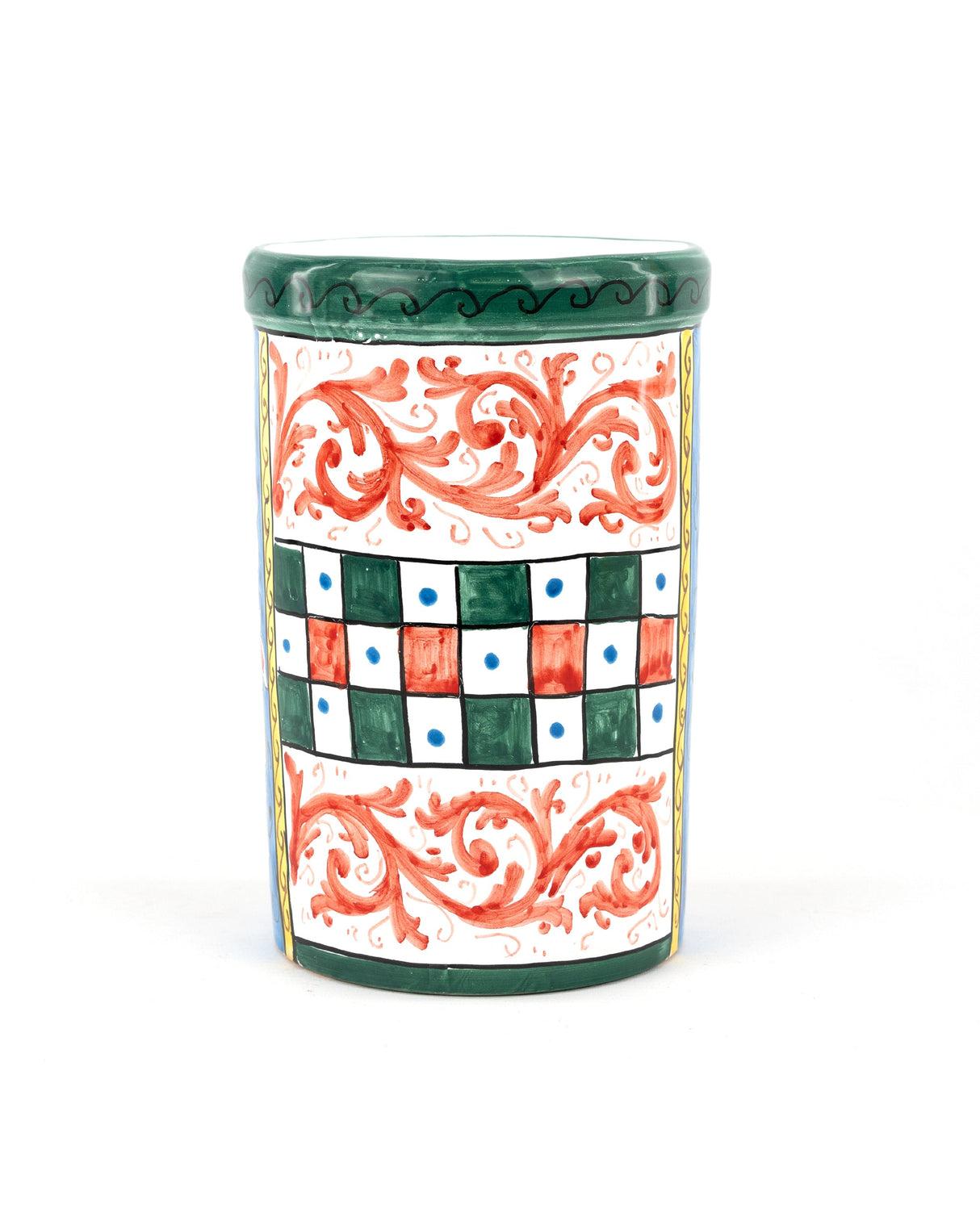 Nero d'Avola IGP e barattolo in ceramica in stile Carretto Siciliano con Saraceno