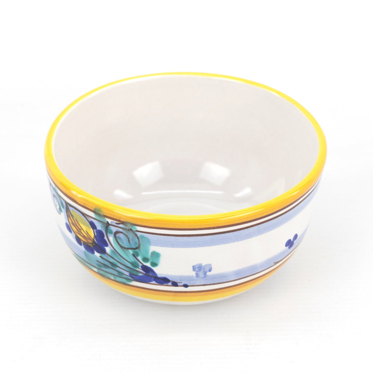 Tazza jumbo senza manico con piatto vassoio porta biscotti / brioche decoro AMBRA