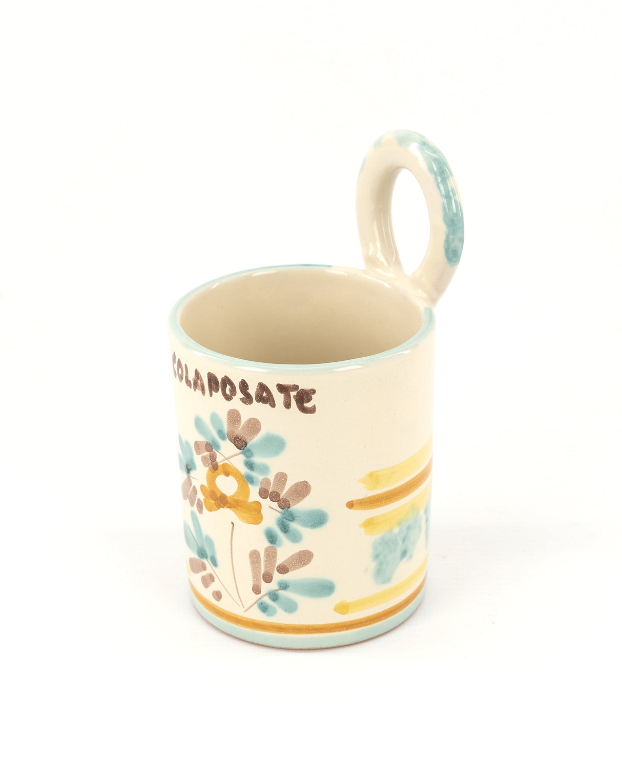 Colaposate con occhiello in ceramica H cm 15 decoro ROSANTICA