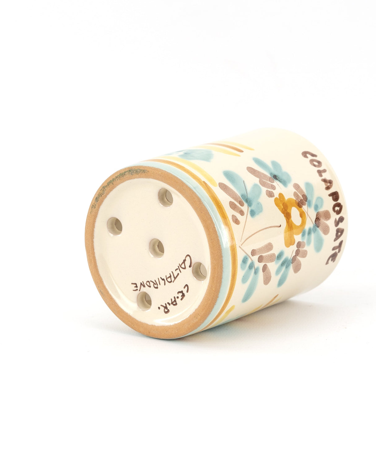 Colaposate con occhiello in ceramica H cm 15 decoro ROSANTICA