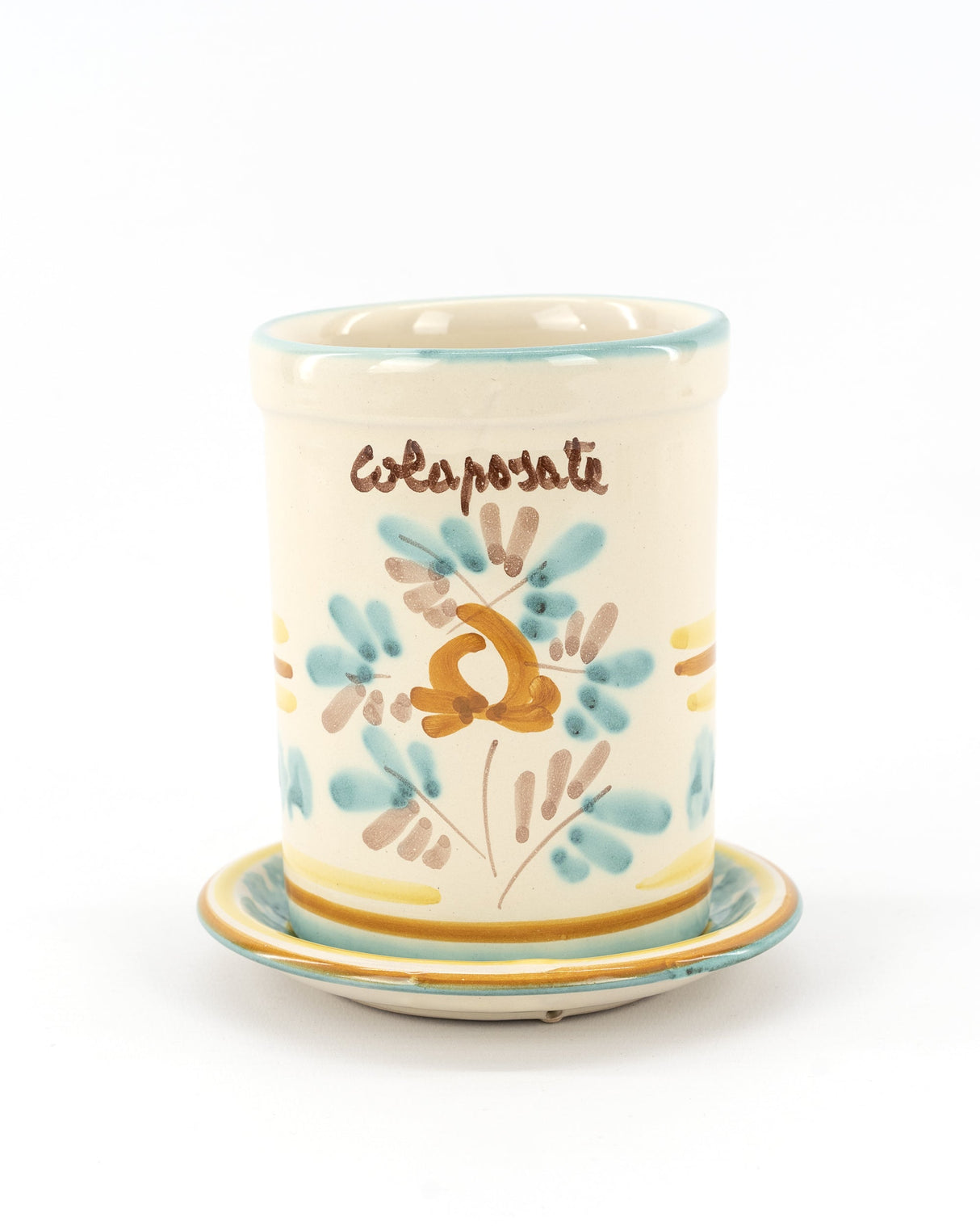 Colaposate con piattino in ceramica H cm 12 decoro ROSANTICA