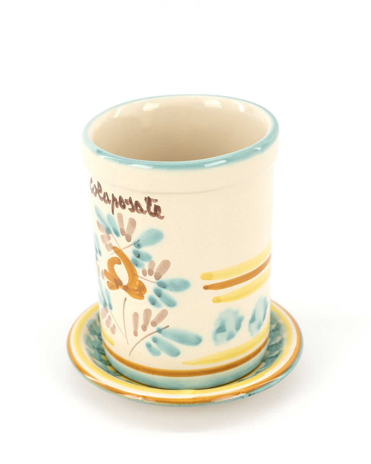 Colaposate con piattino in ceramica H cm 12 decoro ROSANTICA