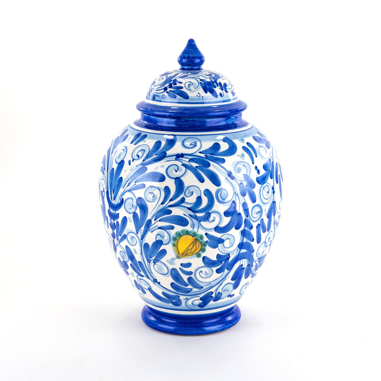 Vaso potiche con coperchio in Ceramica siciliana Fatto a Mano