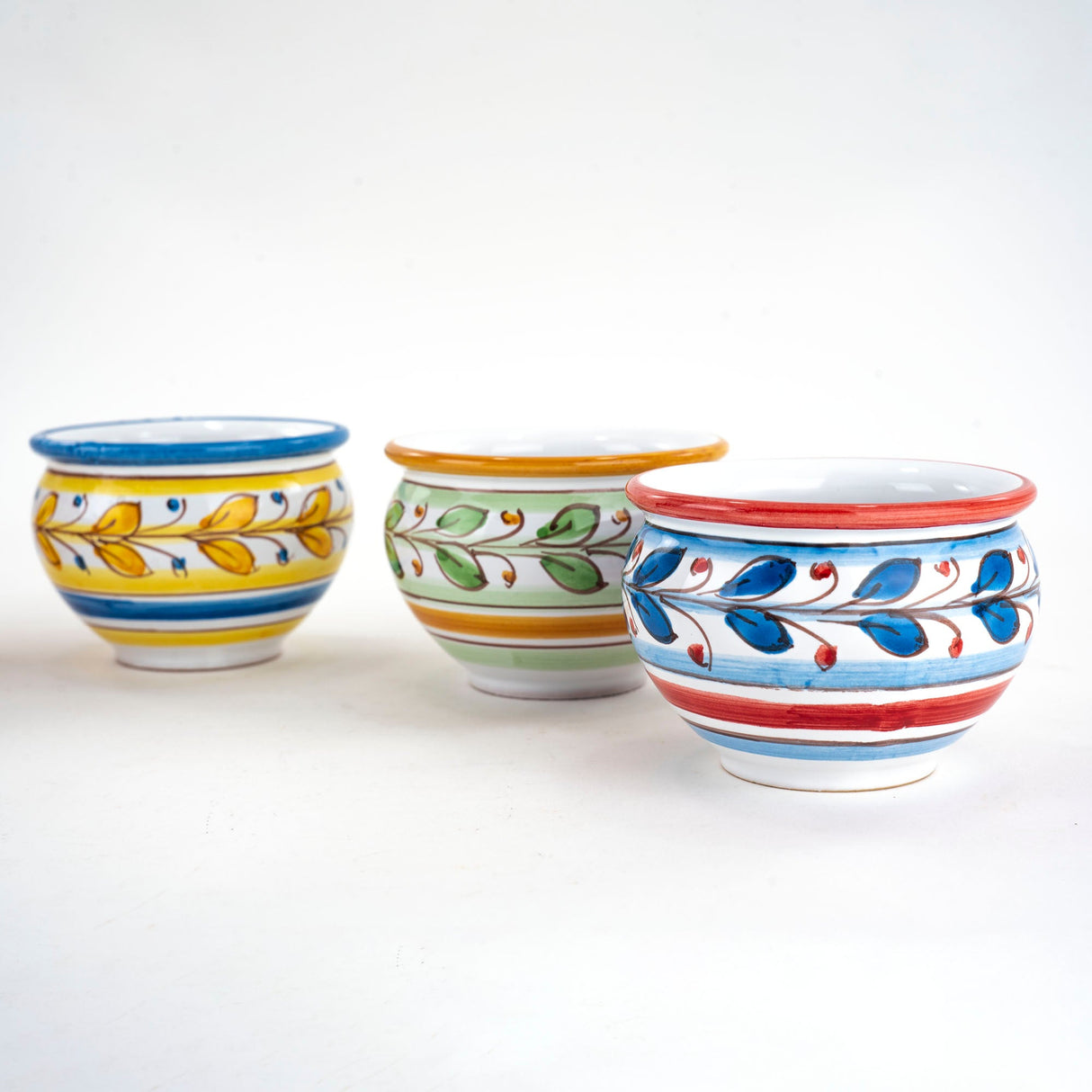 Set 5 vasetti in Ceramica di Caltagirone Fatto a Mano