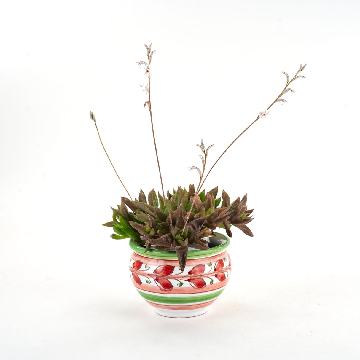 Set 5 vasetti in Ceramica di Caltagirone Fatto a Mano