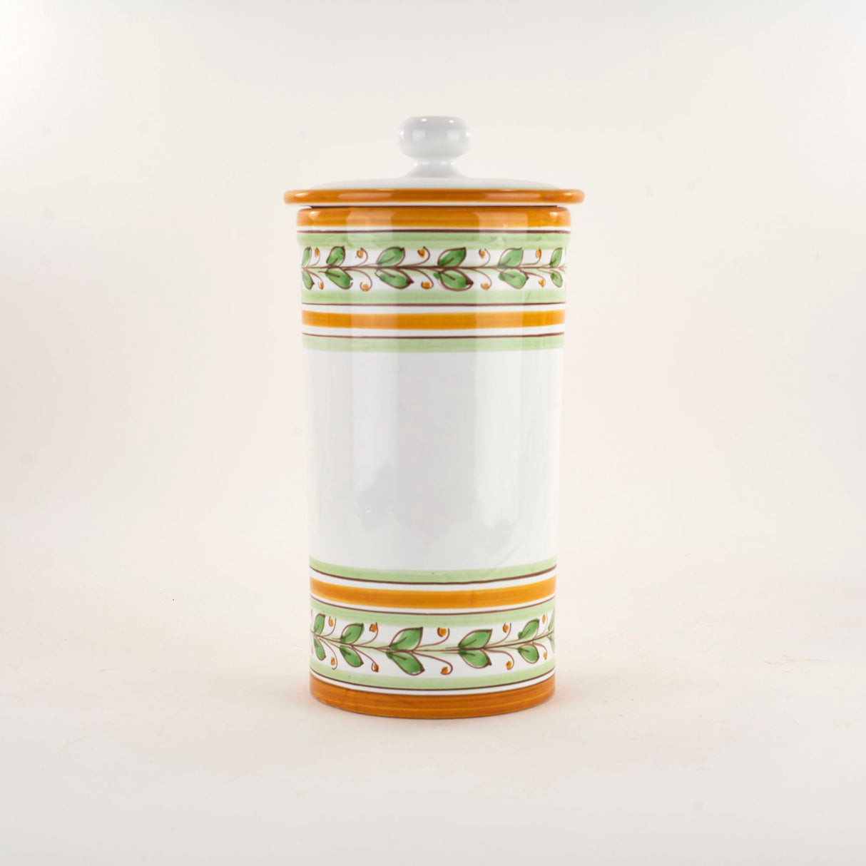 Barattolo in ceramica di Caltagirone decoro Acanto