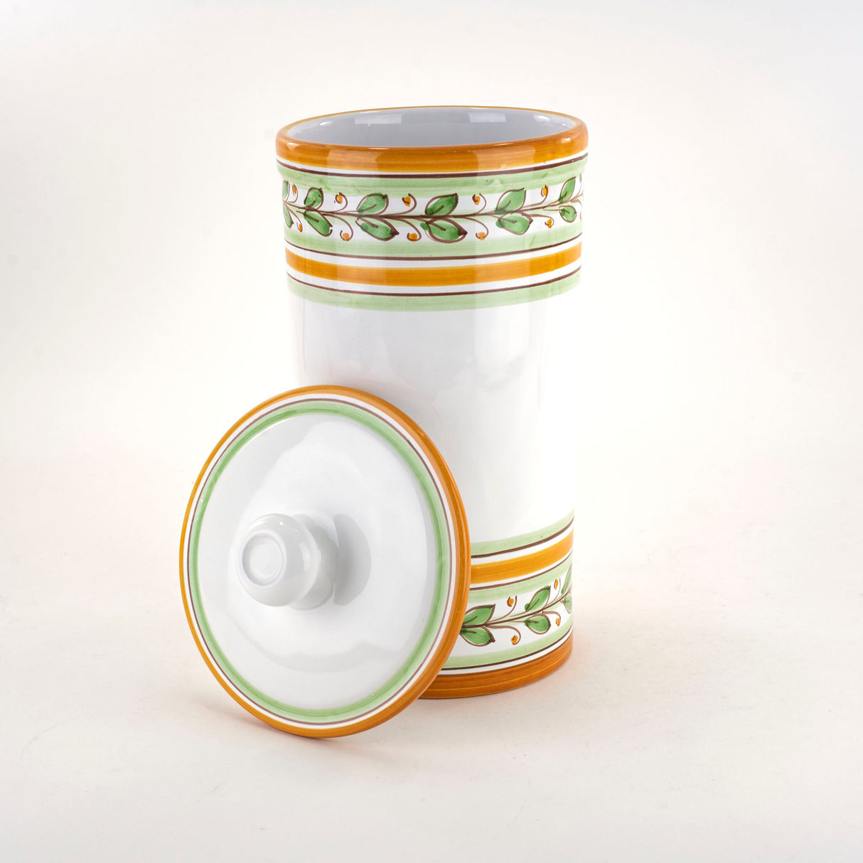 Barattolo in ceramica di Caltagirone decoro Acanto