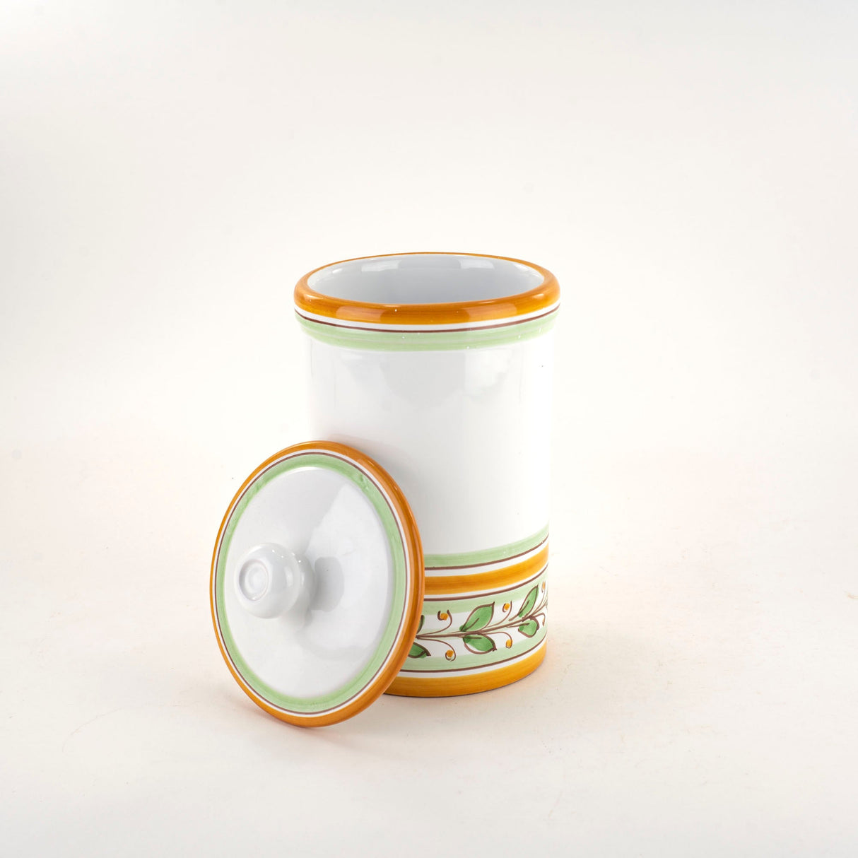 Barattolo in ceramica di Caltagirone decoro Acanto