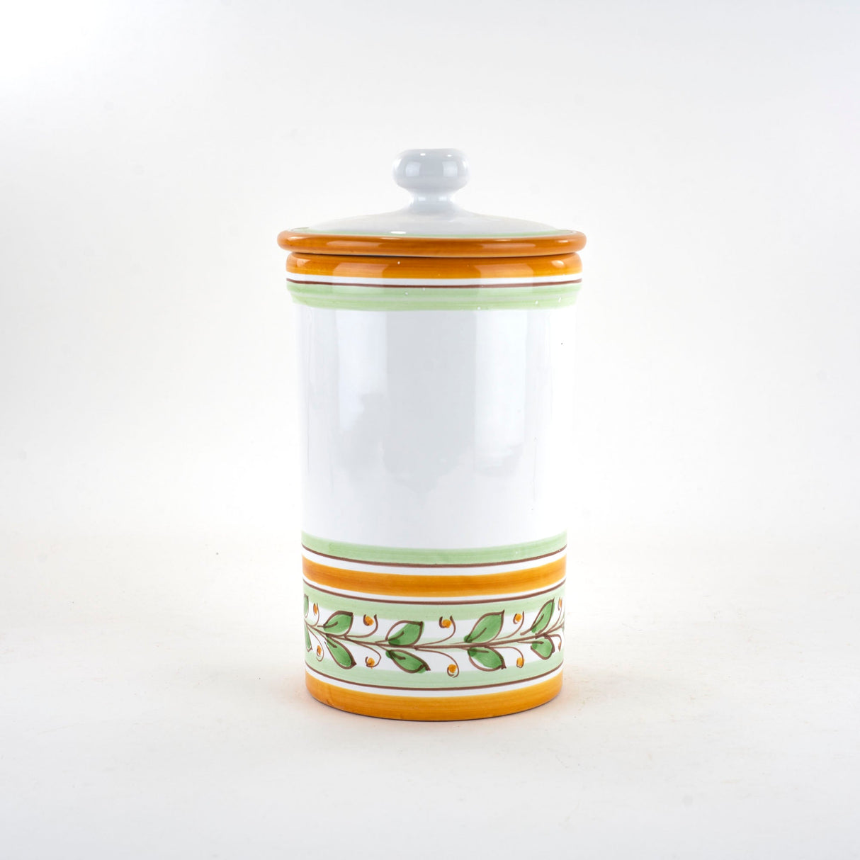 Barattolo in ceramica di Caltagirone decoro Acanto