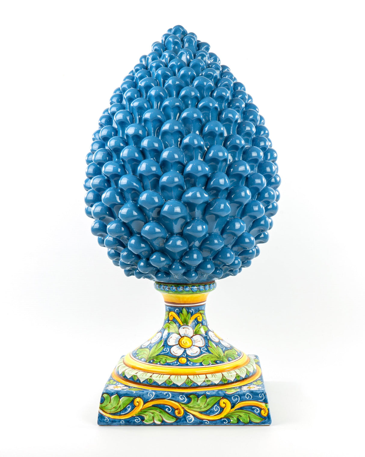 Pigna siciliana grande in ceramica di Caltagirone fatta a mano H cm 50