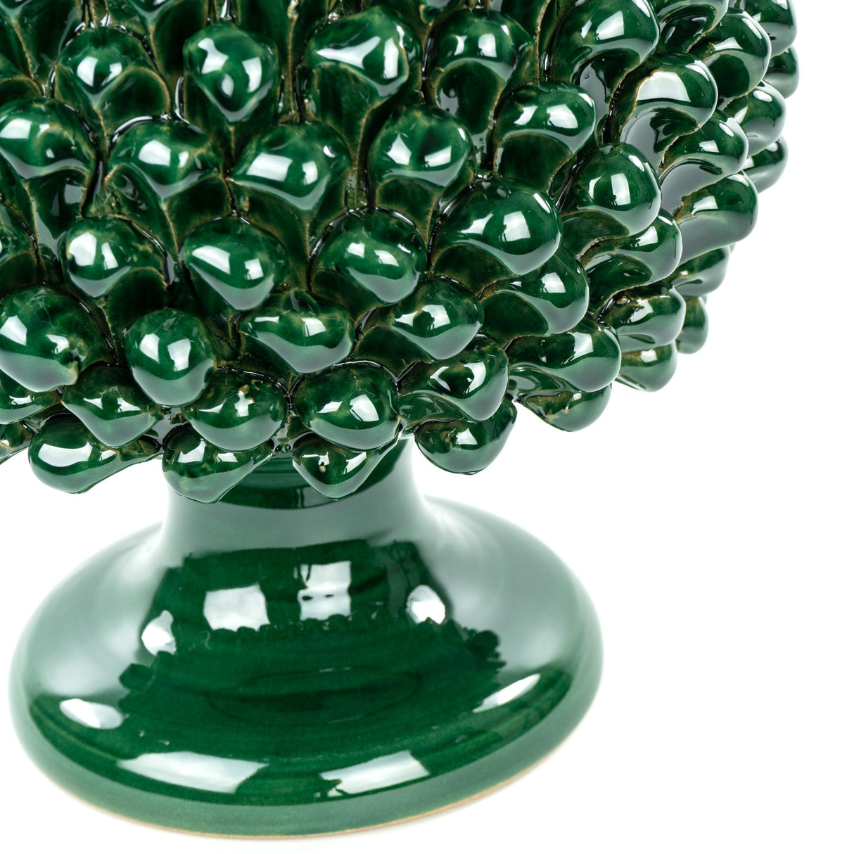 Mezza Pigna portavaso Verde Ø 25 in ceramica di Caltagirone