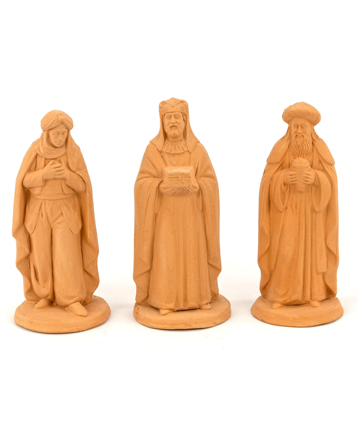 Re Magi in terracotta, Statuine Presepe in ceramica di Caltagirone fatti a mano