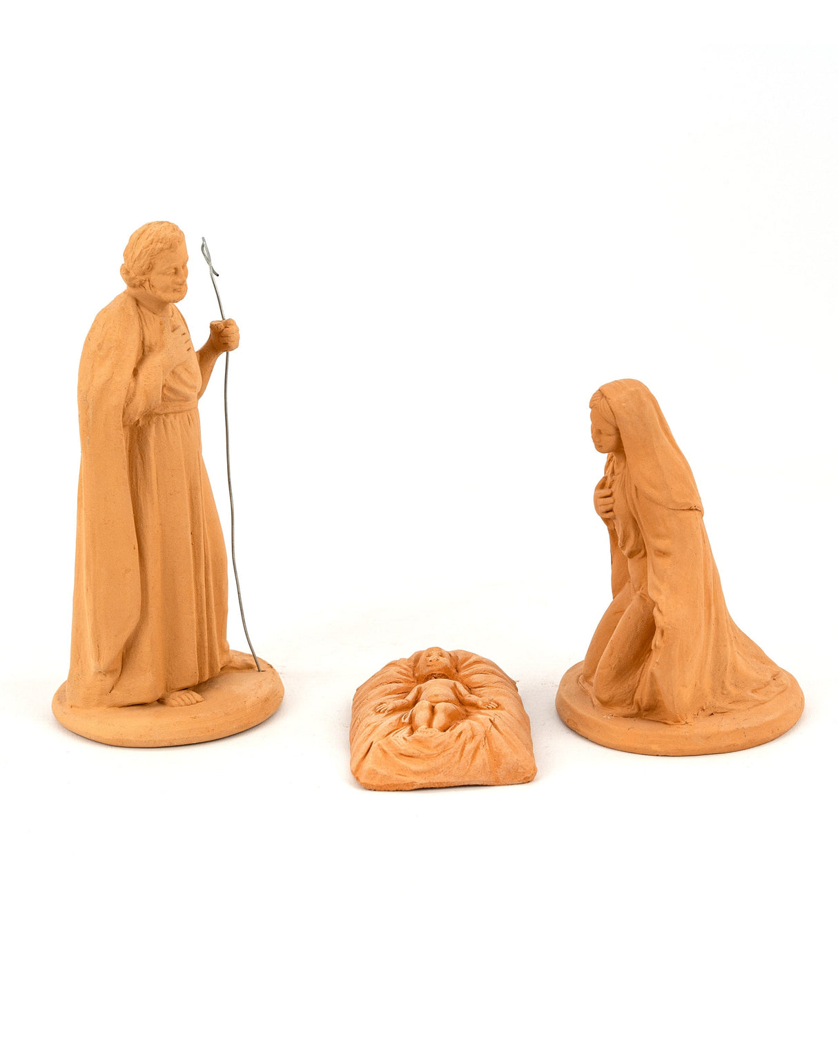 Natività 5 pezzi in terracotta, Statuine Presepe in ceramica di Caltagirone fatte a mano