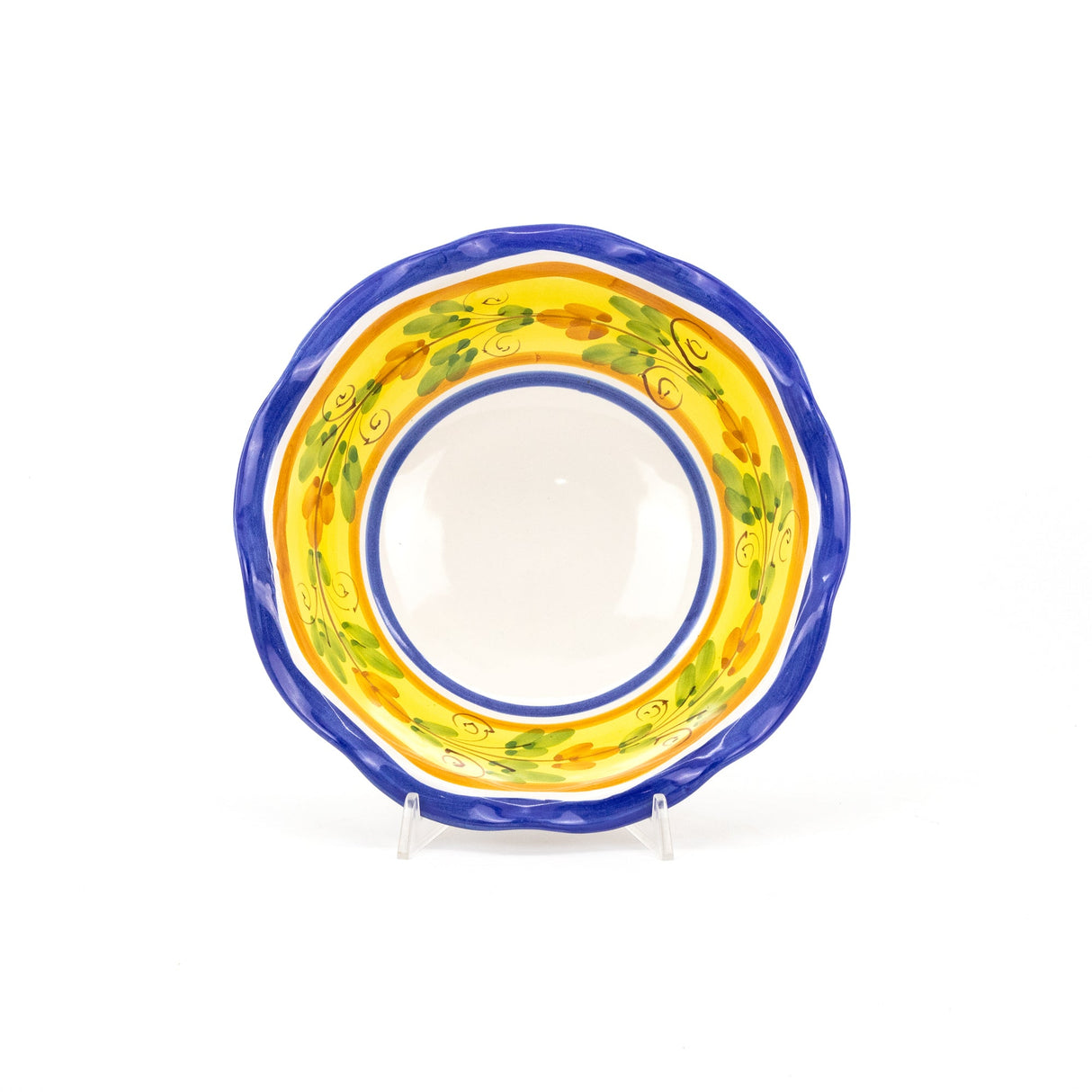 Fruttiera smerlata in ceramica decoro Flora Ø cm 25