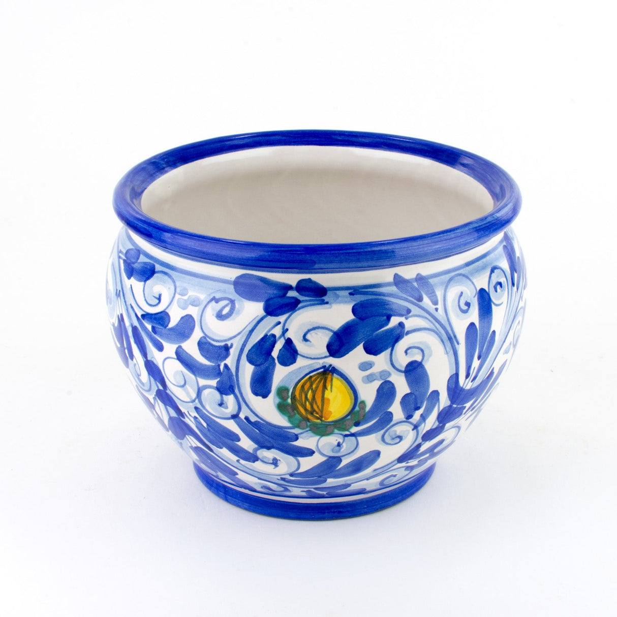 Cache-Pot portavaso in Ceramica Fatto a Mano, Ceramica di Caltagirone H cm 14