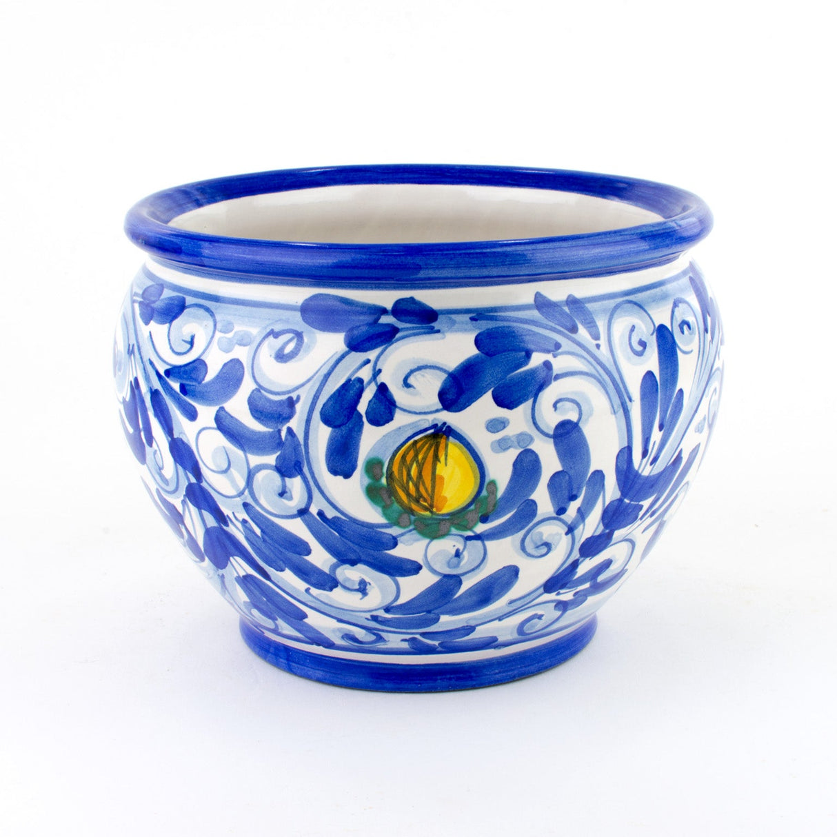 Cache-Pot portavaso in Ceramica Fatto a Mano, Ceramica di Caltagirone H cm 14