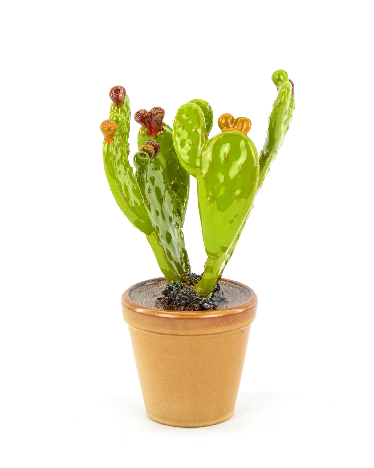 Vaso ficodindia semplice in Ceramica siciliana Fatto a Mano