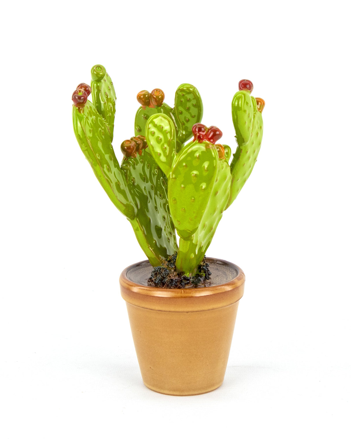 Vaso ficodindia semplice in Ceramica siciliana Fatto a Mano