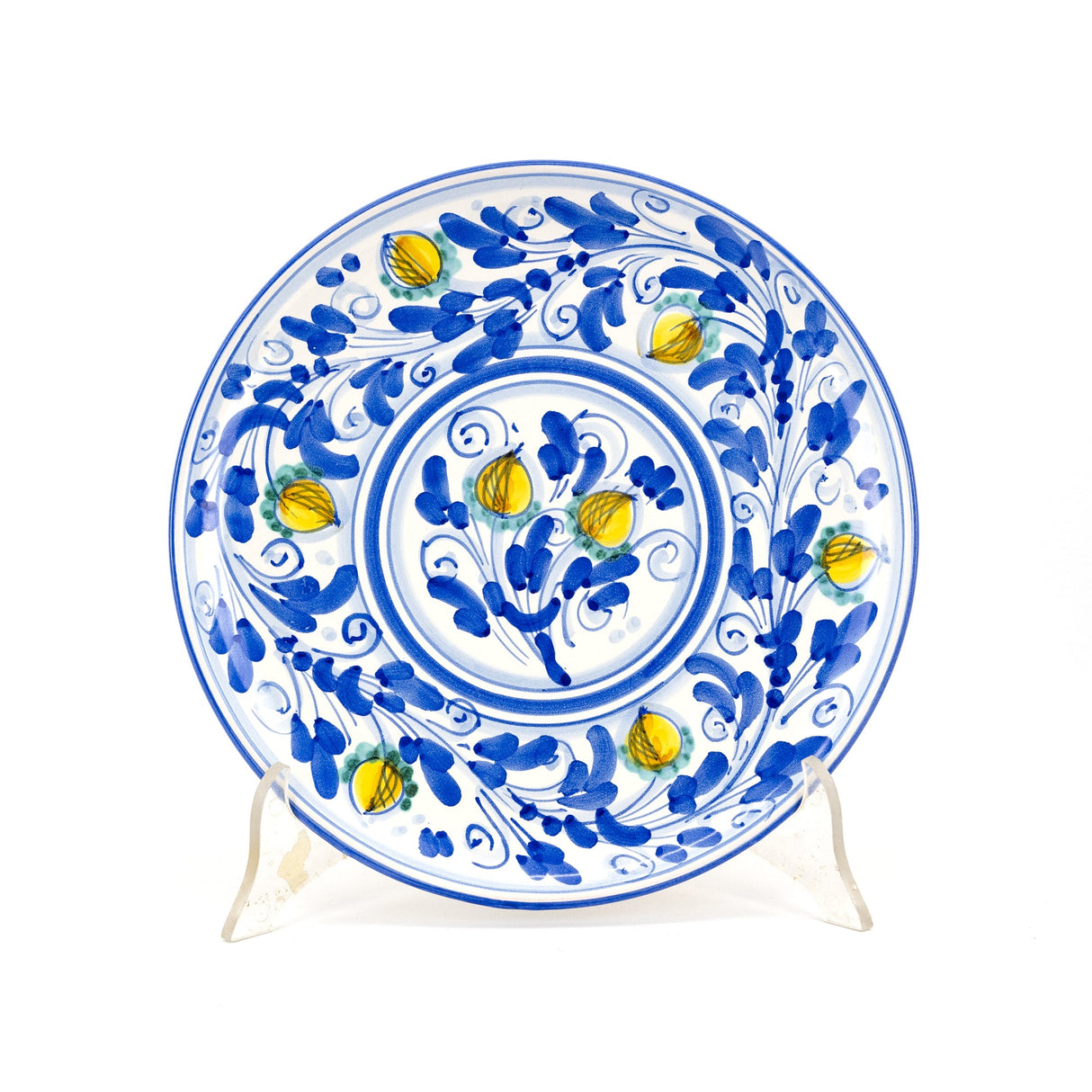 Set of three ornamental wall plates with 17th century BLUE decoration