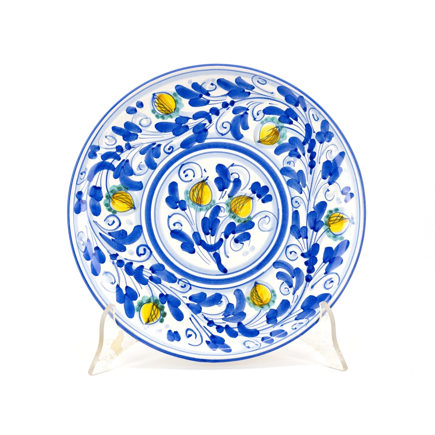 Set of three ornamental wall plates with 17th century BLUE decoration