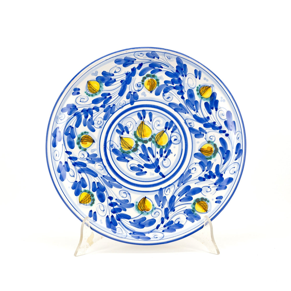 Set of three ornamental wall plates with 17th century BLUE decoration
