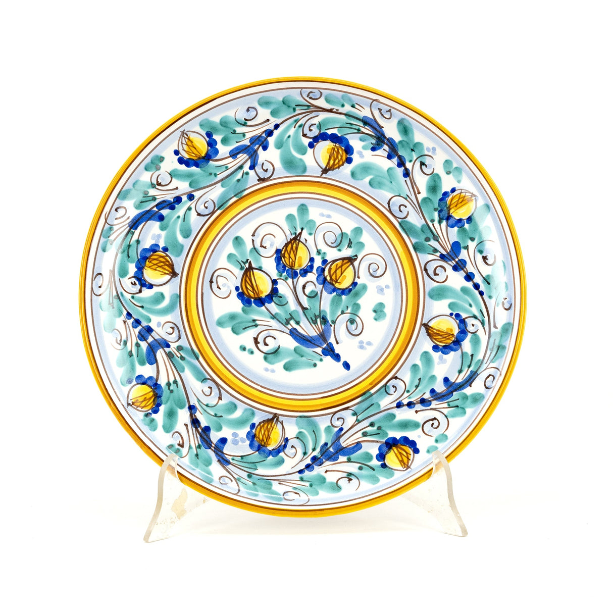 Piatto murale ornamentale Ø cm 30 decoro '600 GIALLO