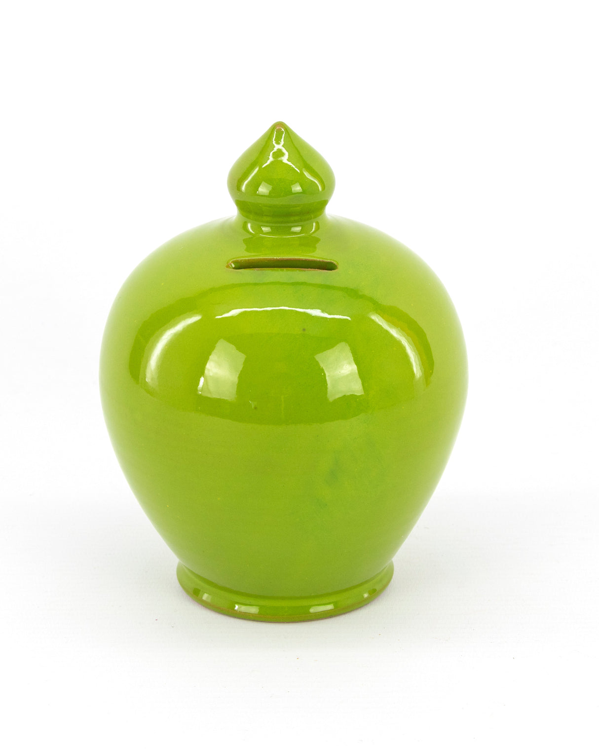 Round piggy bank to break H cm 16 green