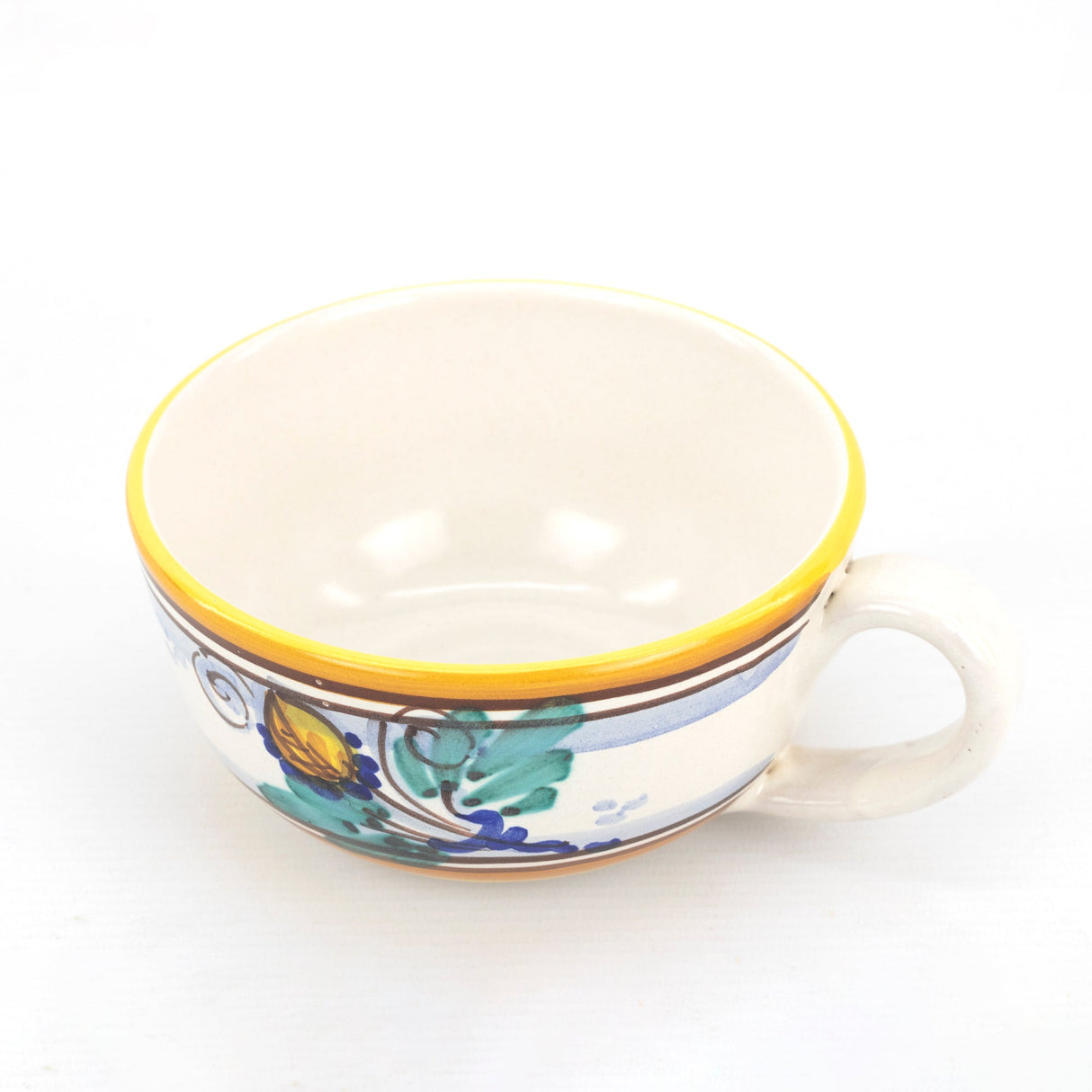 Jumbo cup with plate tray for biscuits / brioche AMBRA decoration