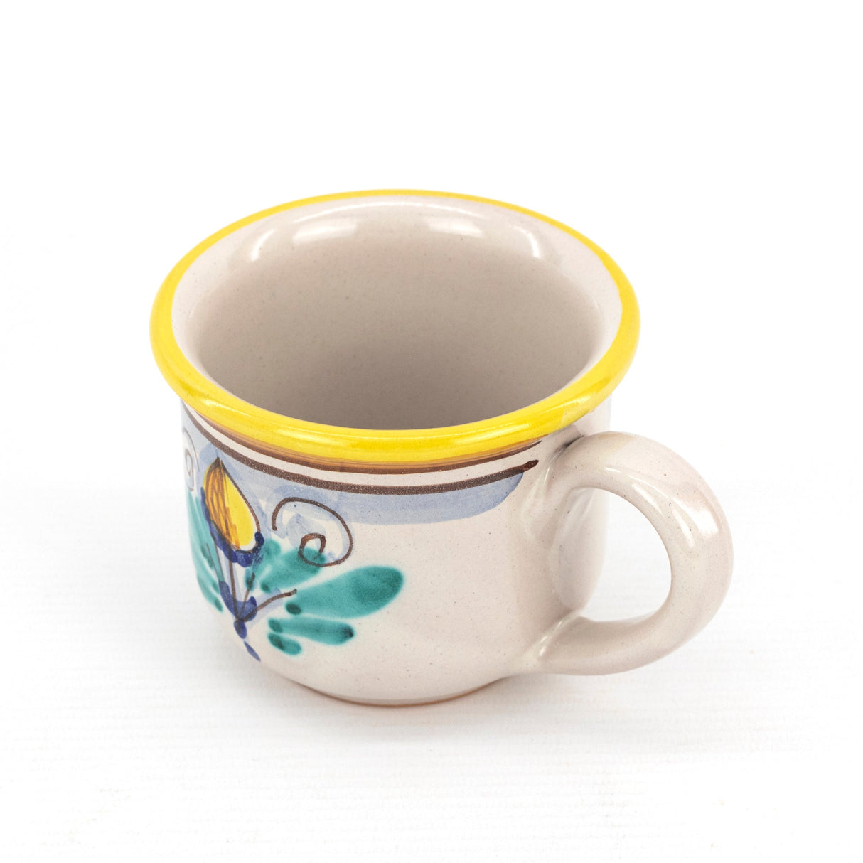 Tazza da colazione con piatto vassoio porta biscotti / brioche decoro AMBRA