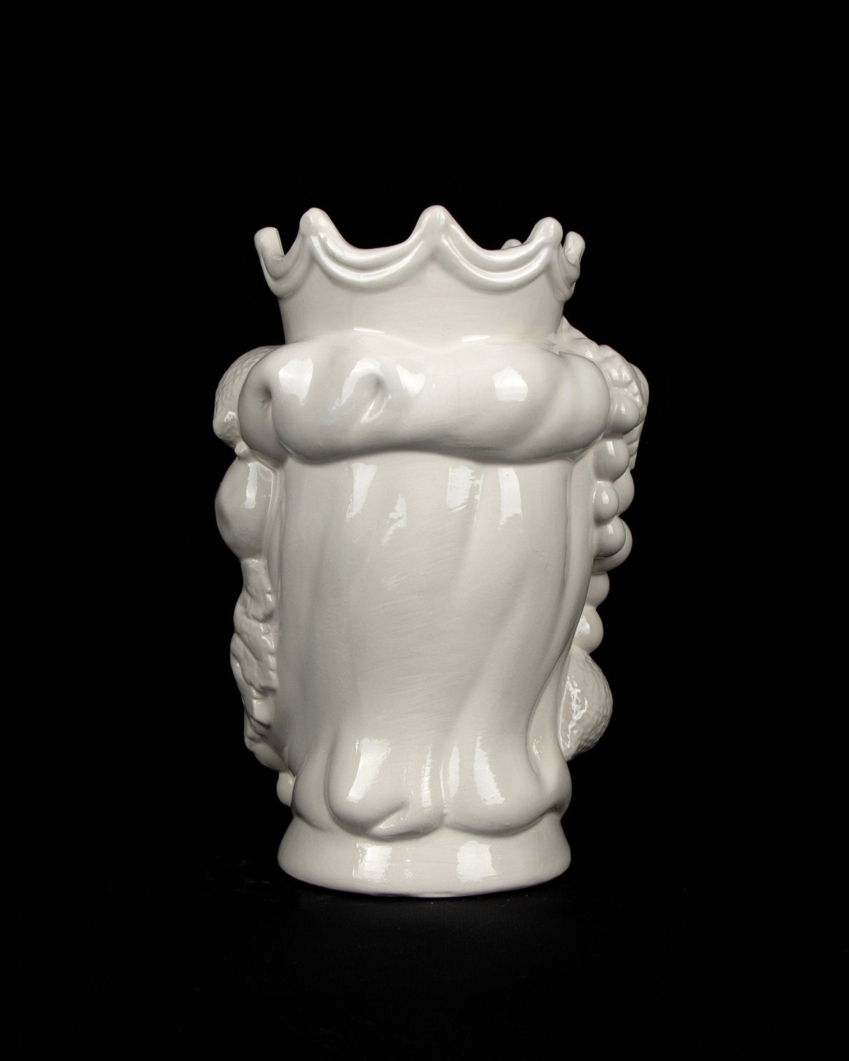 Testa di Moro bianca siciliana H cm 25 o 35 in Ceramica di Caltagirone Fatta a Mano