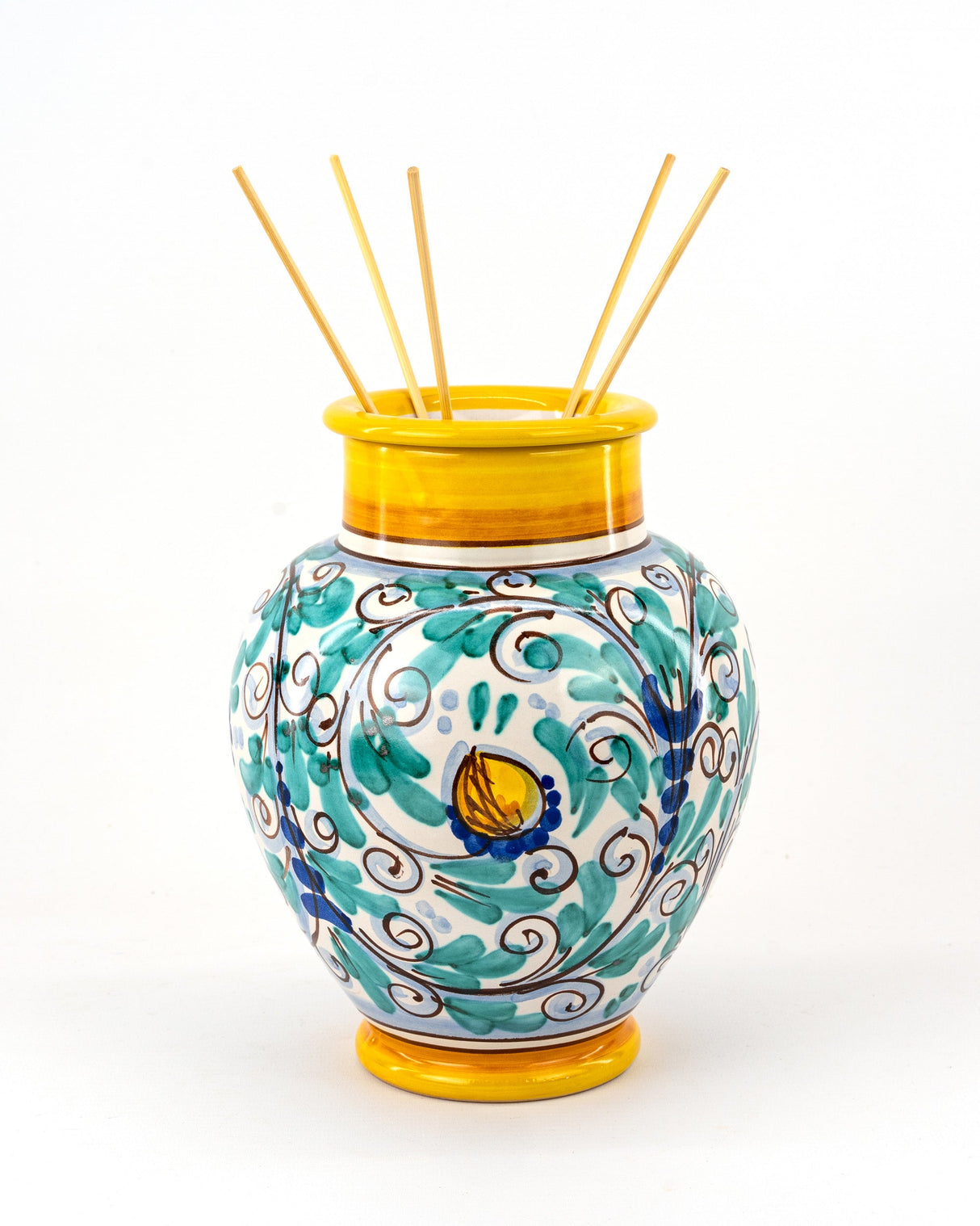 Vaso ornamentale porta essenze in ceramica di Caltagirone