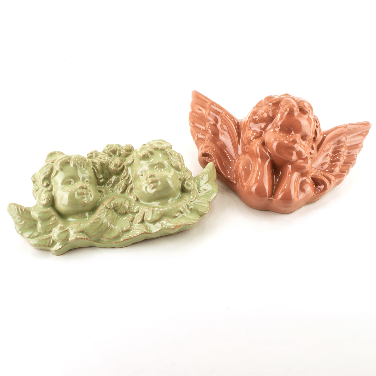 Angioletti in Ceramica, Coppia Angeli Ceramica di Caltagirone Fatti a Mano, Idea Regalo di Natale