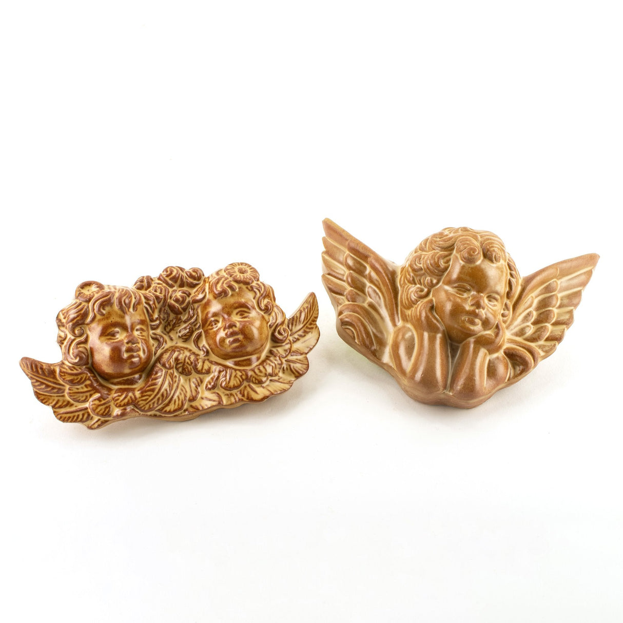 Angioletti in Ceramica, Coppia Angeli Ceramica di Caltagirone Fatti a Mano, Idea Regalo di Natale