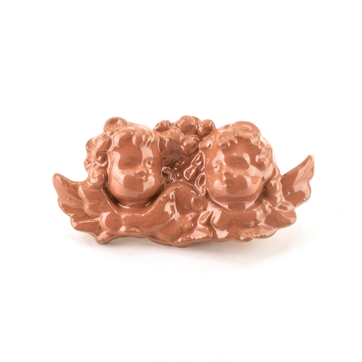 Coppia Angeli in Ceramica di Caltagirone Fatti a Mano, Idea Regalo di Natale (Rosa - Azzurro)