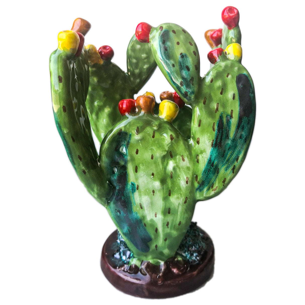 Palette di Fico d'india soprammobile in ceramica siciliana fatto a mano