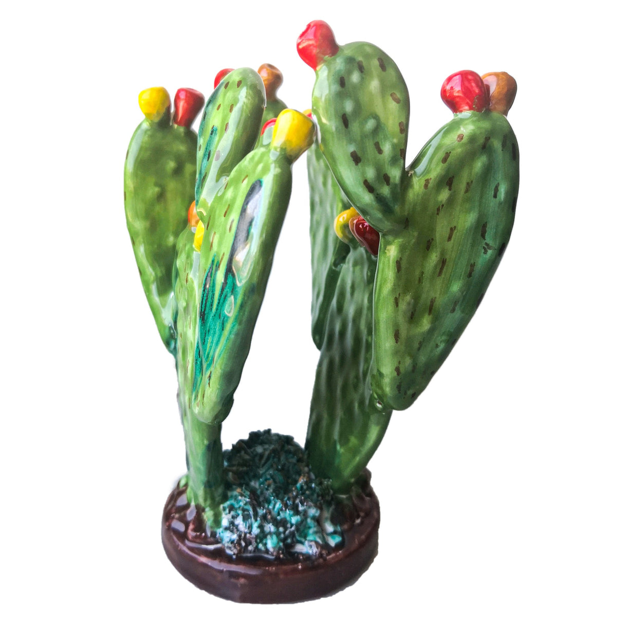 Palette di Fico d'india soprammobile in ceramica siciliana fatto a mano