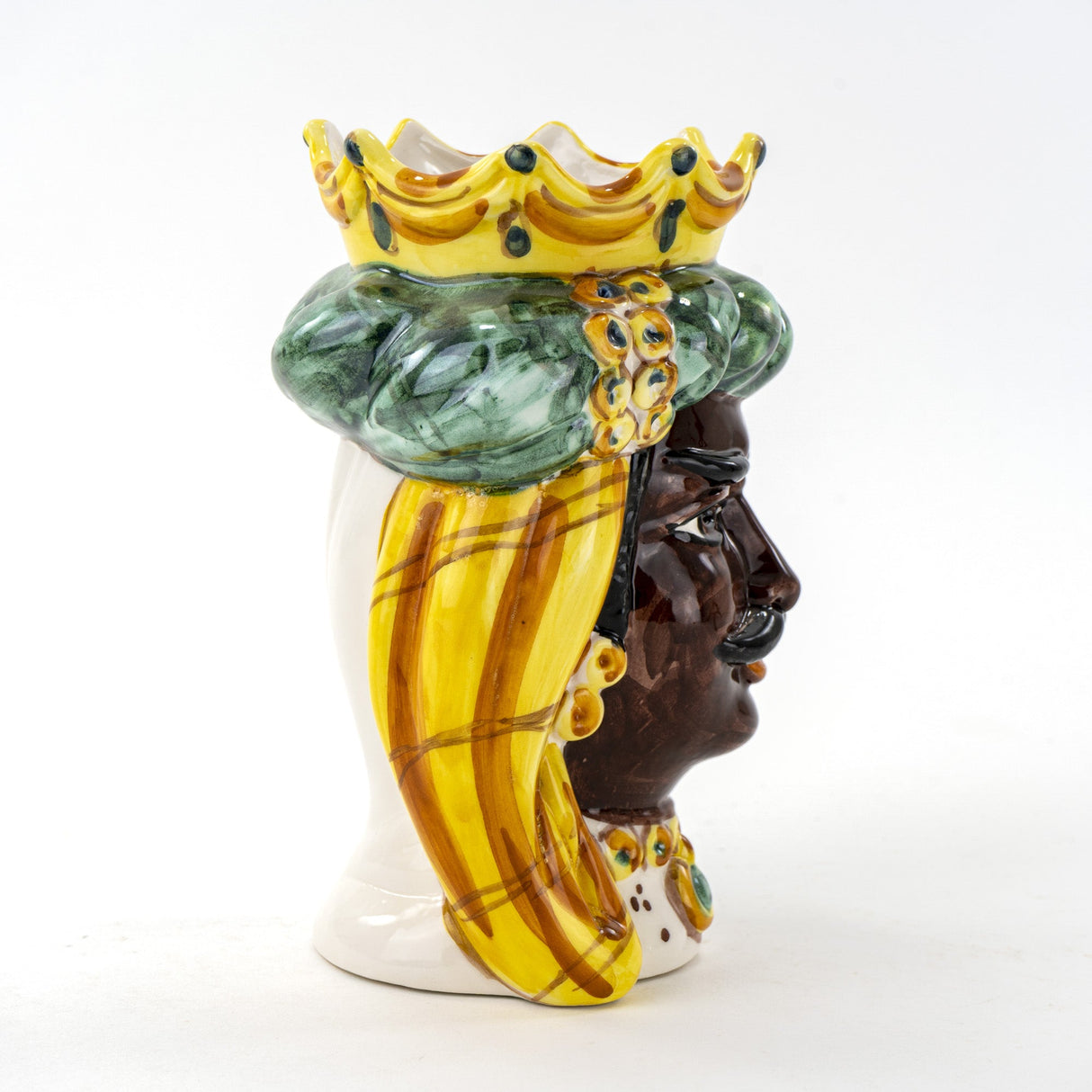 Testa di Moro siciliana Decorata H cm 17 Fatta a Mano