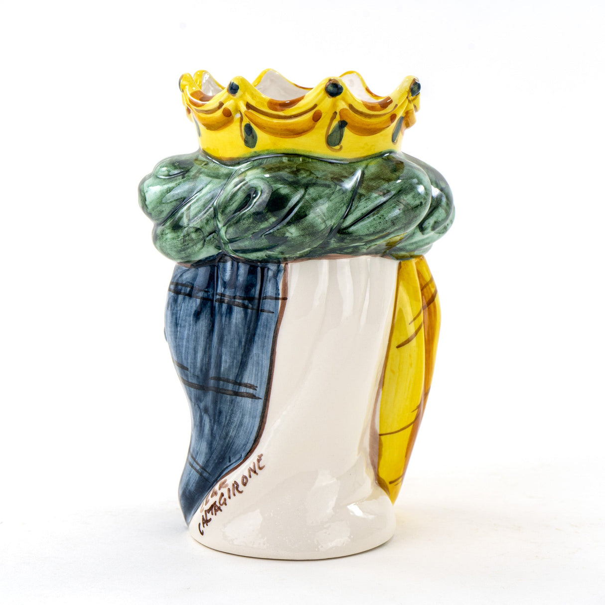 Testa di Moro siciliana Decorata H cm 17 Fatta a Mano