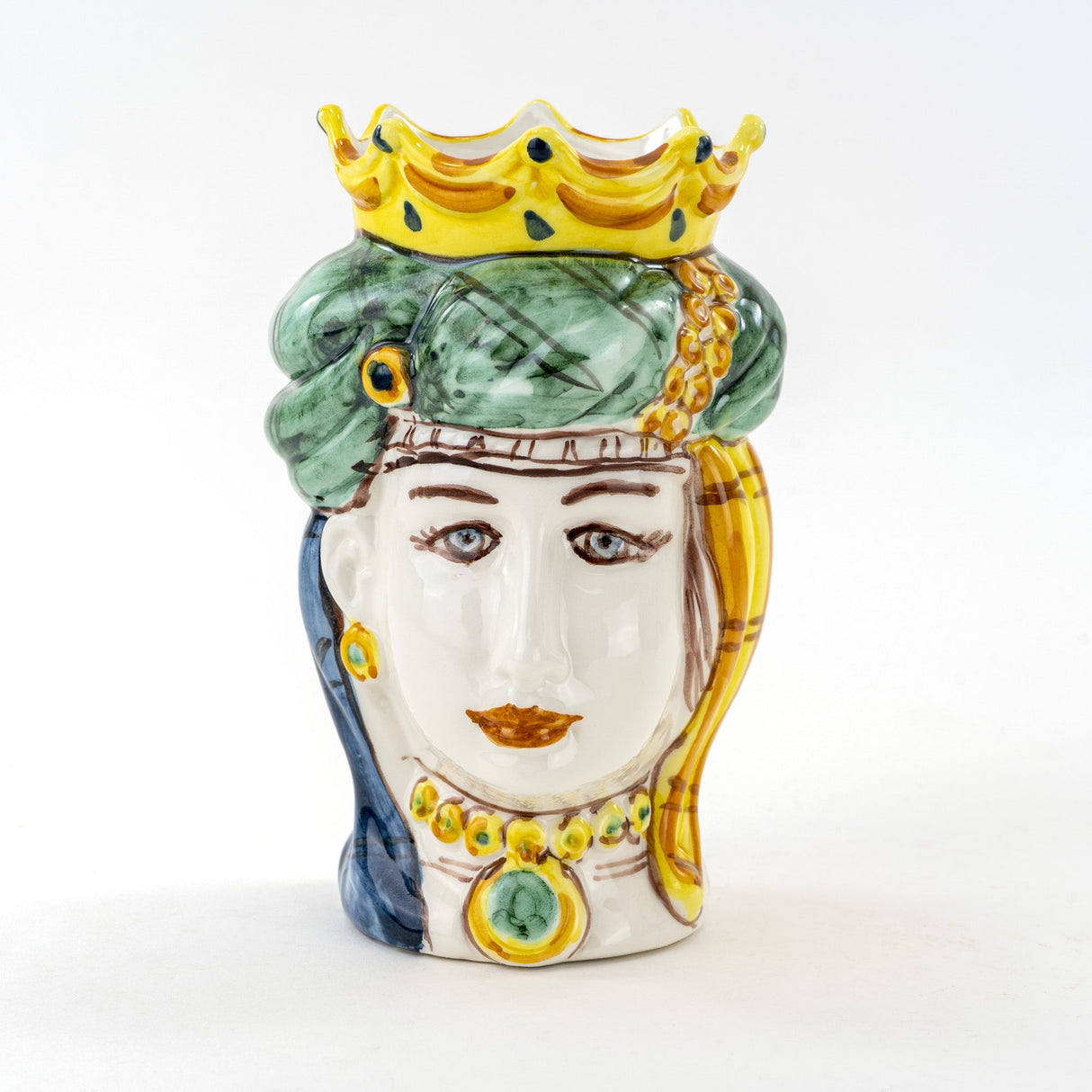 Testa di moro donna decorata H cm 17 fatta a mano Sicilia