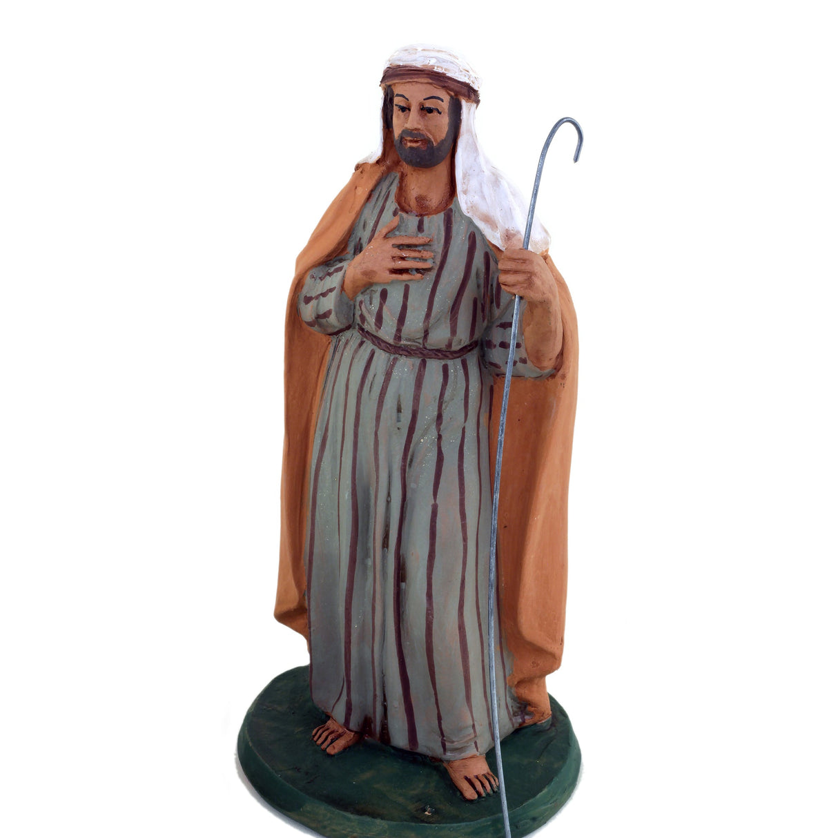 Set 2 Personaggi Presepe, statuine in terracotta decorate a mano Pastore con cammello
