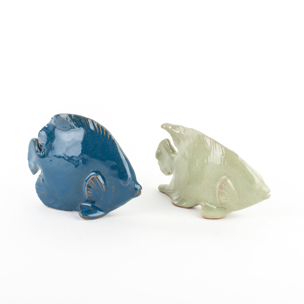 Pesci in Ceramica, Set 2 Pesci Fatti a Mano. Ceramiche di Caltagirone