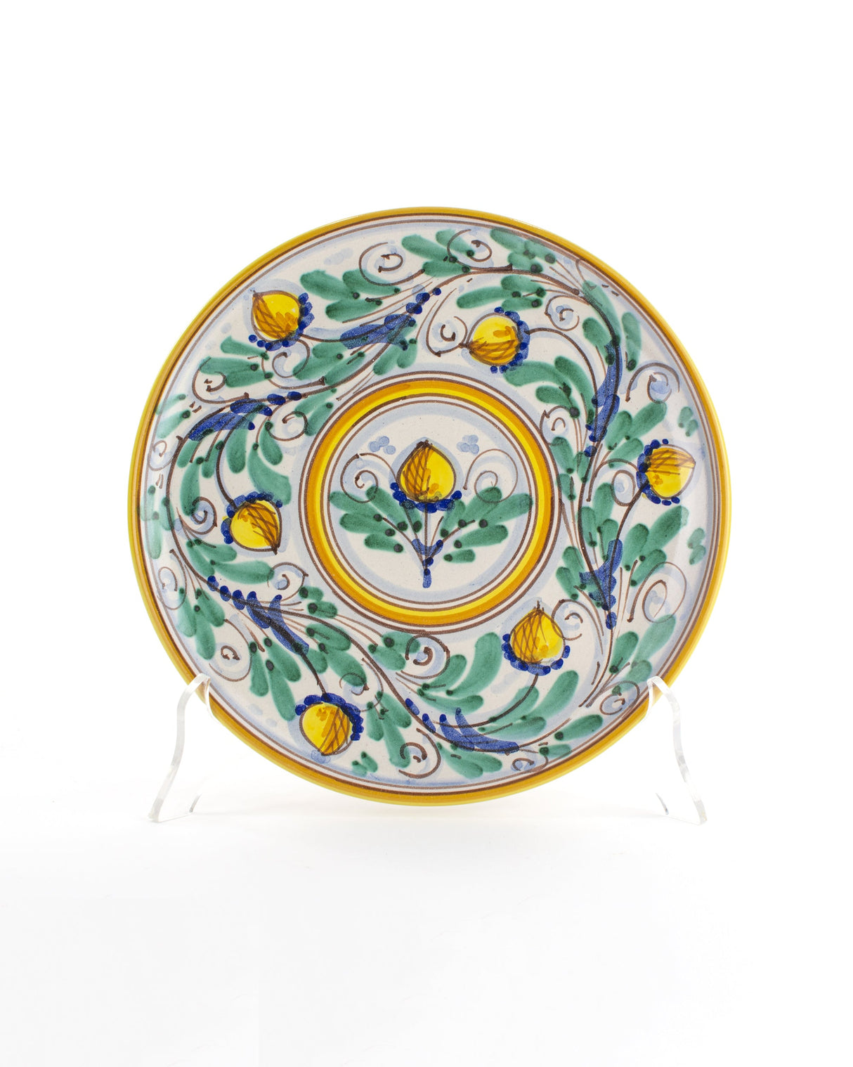 Piatto murale ornamentale Ø cm 20 decoro '600 GIALLO