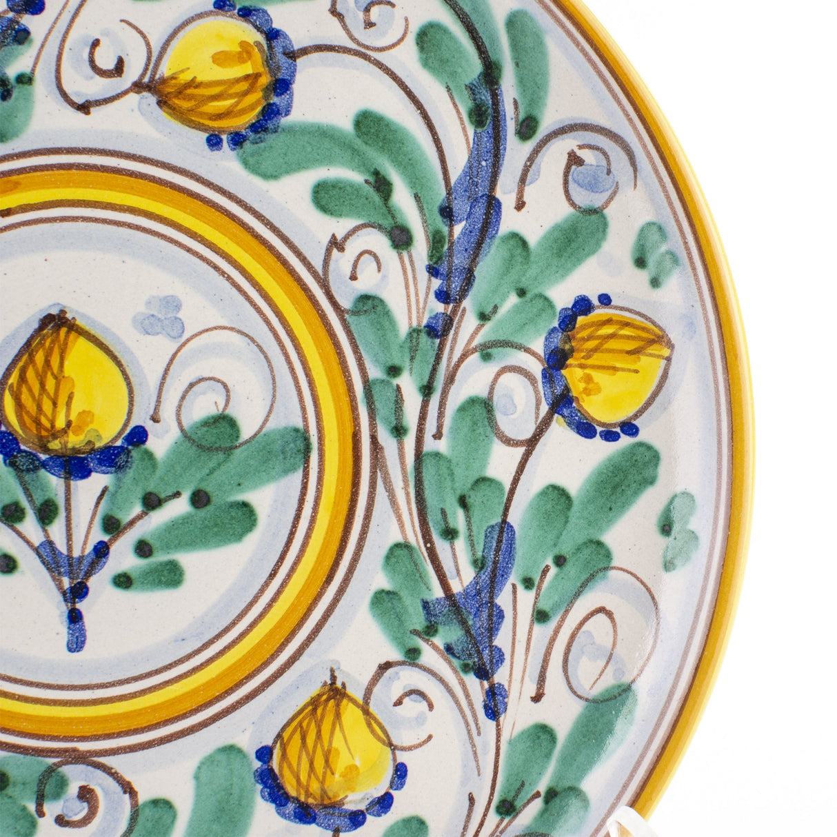 Piatto murale ornamentale Ø cm 20 decoro '600 GIALLO