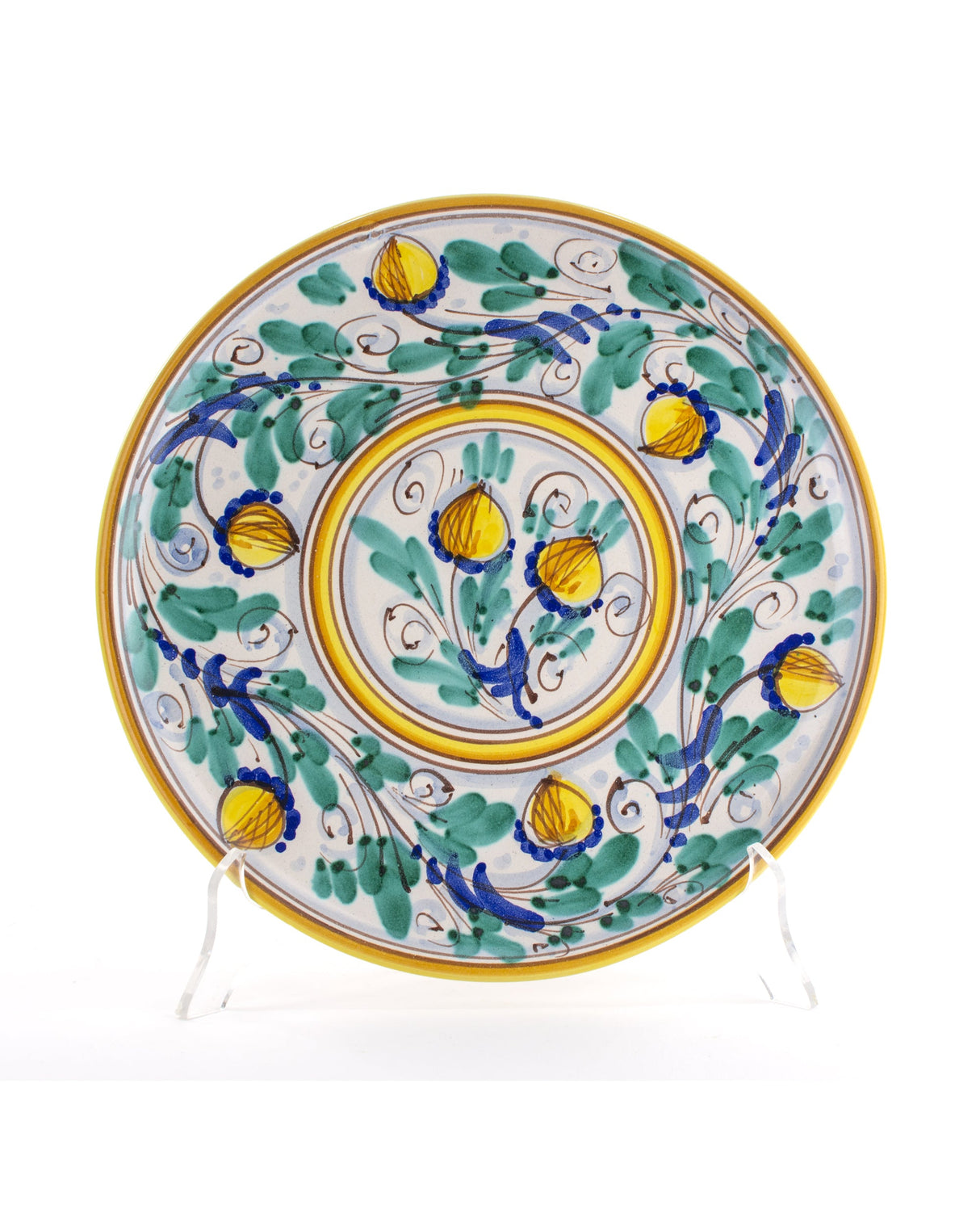 Piatto murale ornamentale Ø cm 25 decoro '600 GIALLO