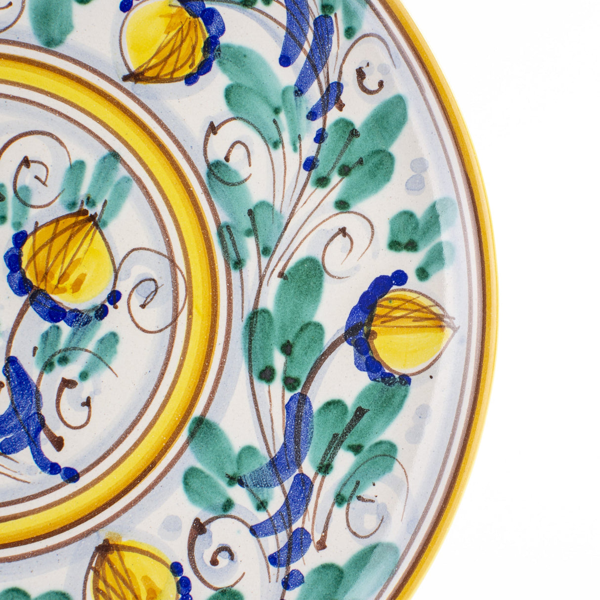 Piatto murale ornamentale Ø cm 25 decoro '600 GIALLO