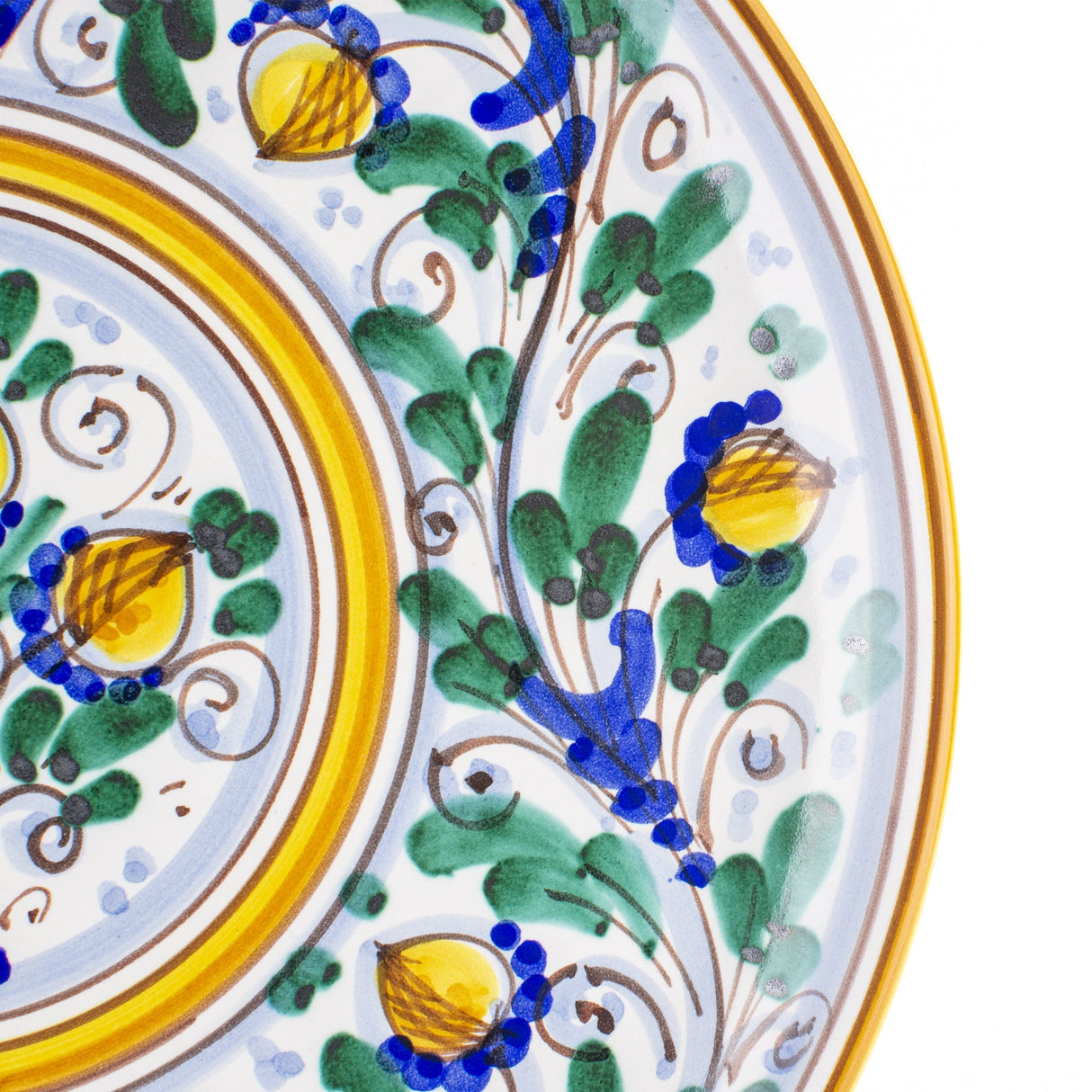 Piatto murale ornamentale Ø cm 30 decoro '600 GIALLO