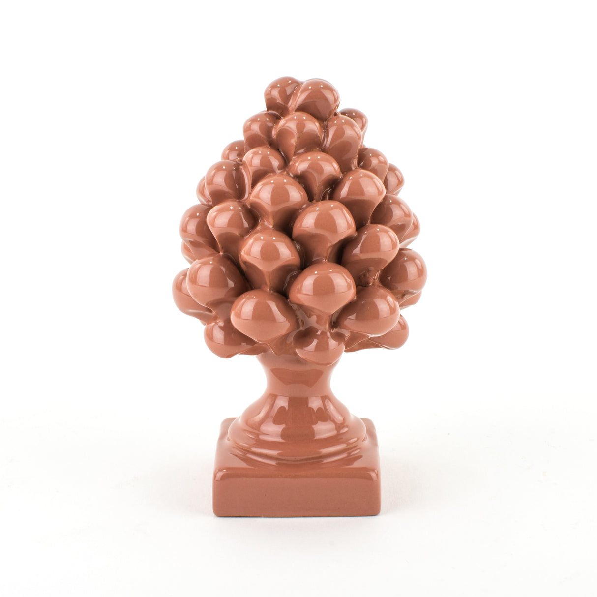 Pigna bomboniera Rosa H cm 12 in Ceramica di Caltagirone Fatta a Mano